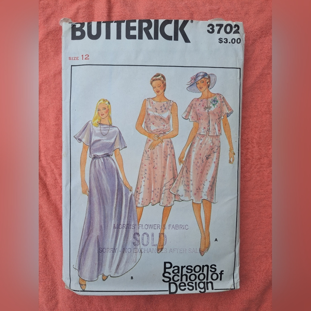 Butterick 3702 Sewing Pattern🪻🌹🌺🌸